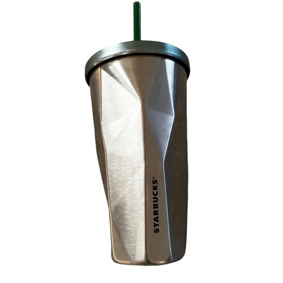 Nwt Starbucks Grande Chiseled Faceted Stainless Steel 16 oz Cold Cup Tuu… - Picture 5 of 5